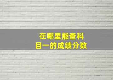 在哪里能查科目一的成绩分数