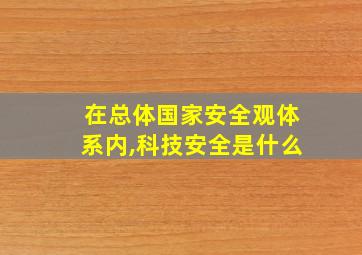 在总体国家安全观体系内,科技安全是什么