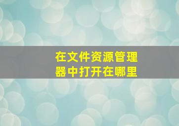 在文件资源管理器中打开在哪里