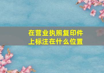 在营业执照复印件上标注在什么位置