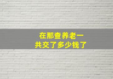 在那查养老一共交了多少钱了