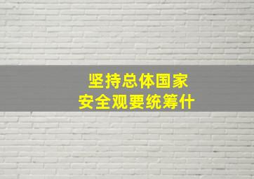 坚持总体国家安全观要统筹什