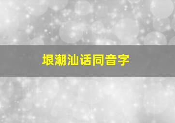 垠潮汕话同音字