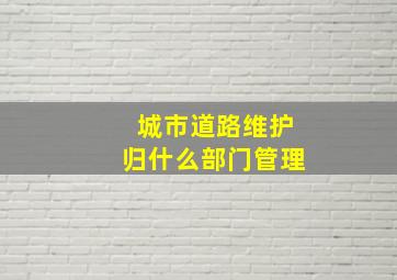 城市道路维护归什么部门管理