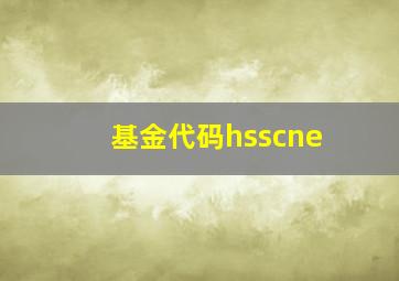 基金代码hsscne