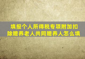 填报个人所得税专项附加扣除赡养老人共同赡养人怎么填