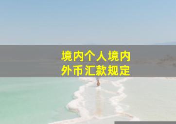 境内个人境内外币汇款规定