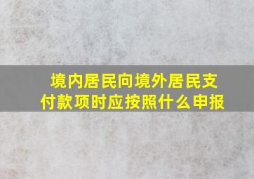 境内居民向境外居民支付款项时应按照什么申报