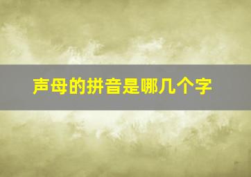 声母的拼音是哪几个字