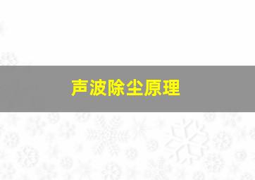 声波除尘原理