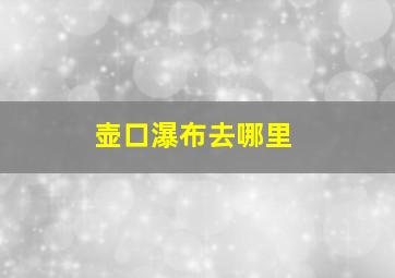 壶口瀑布去哪里