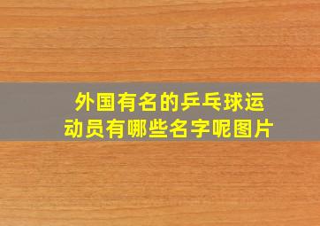 外国有名的乒乓球运动员有哪些名字呢图片