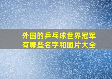 外国的乒乓球世界冠军有哪些名字和图片大全