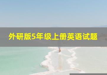 外研版5年级上册英语试题