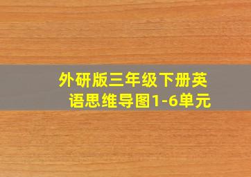 外研版三年级下册英语思维导图1-6单元