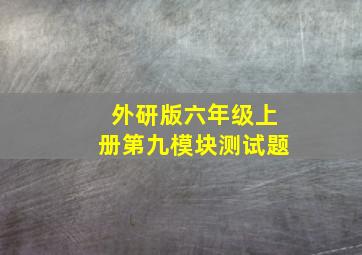 外研版六年级上册第九模块测试题