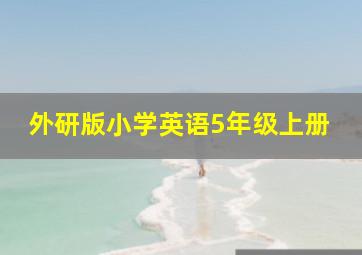 外研版小学英语5年级上册