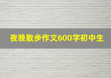 夜晚散步作文600字初中生