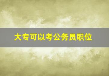 大专可以考公务员职位