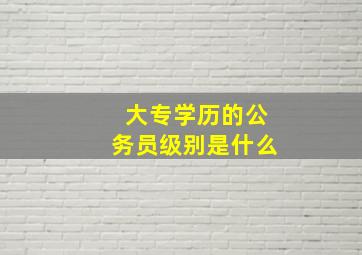 大专学历的公务员级别是什么