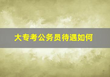 大专考公务员待遇如何