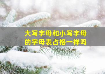 大写字母和小写字母的字母表占格一样吗