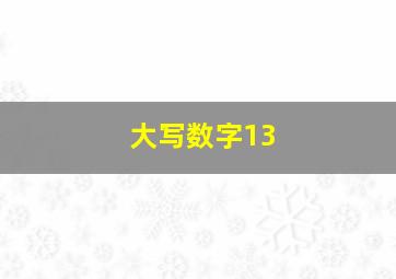 大写数字13