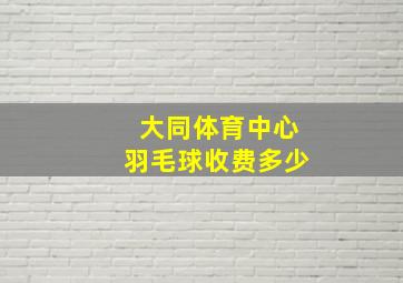 大同体育中心羽毛球收费多少