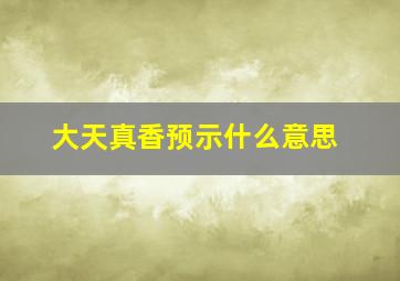 大天真香预示什么意思