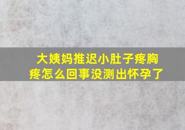 大姨妈推迟小肚子疼胸疼怎么回事没测出怀孕了