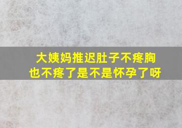 大姨妈推迟肚子不疼胸也不疼了是不是怀孕了呀