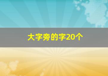 大字旁的字20个