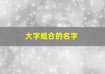 大字组合的名字