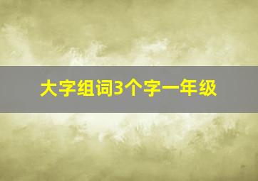 大字组词3个字一年级