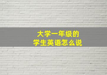 大学一年级的学生英语怎么说