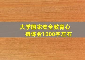 大学国家安全教育心得体会1000字左右