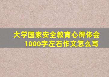 大学国家安全教育心得体会1000字左右作文怎么写