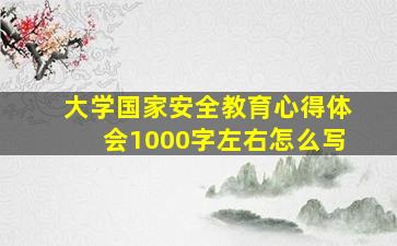 大学国家安全教育心得体会1000字左右怎么写