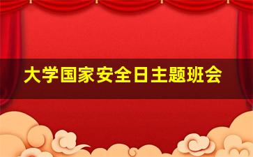 大学国家安全日主题班会