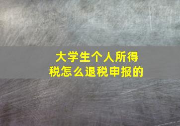 大学生个人所得税怎么退税申报的