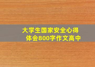 大学生国家安全心得体会800字作文高中