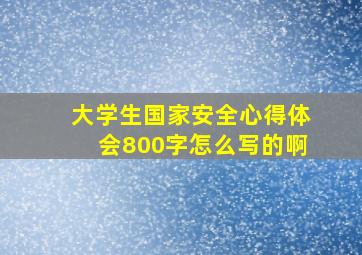 大学生国家安全心得体会800字怎么写的啊