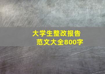 大学生整改报告范文大全800字