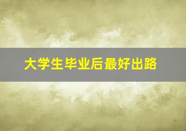 大学生毕业后最好出路