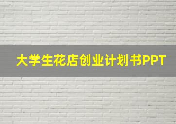 大学生花店创业计划书PPT