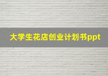 大学生花店创业计划书ppt