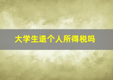 大学生退个人所得税吗