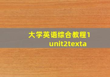 大学英语综合教程1unit2texta