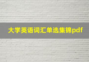 大学英语词汇单选集锦pdf