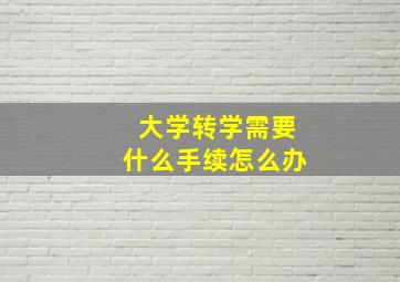 大学转学需要什么手续怎么办